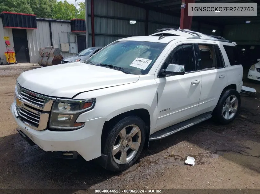 2015 Chevrolet Tahoe Ltz VIN: 1GNSCCKC7FR247763 Lot: 40044523