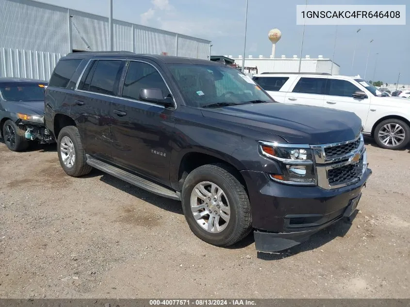 1GNSCAKC4FR646408 2015 Chevrolet Tahoe Ls