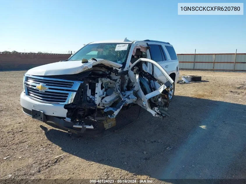 2015 Chevrolet Tahoe Ltz VIN: 1GNSCCKCXFR620780 Lot: 40124023