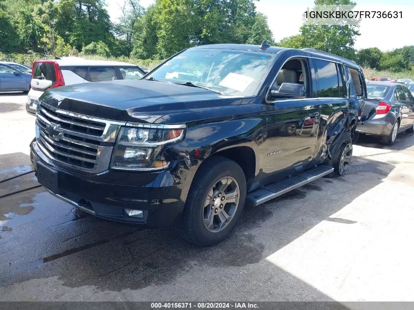 2015 Chevrolet Tahoe Lt VIN: 1GNSKBKC7FR736631 Lot: 40156371