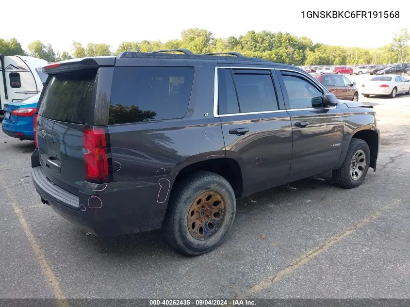 2015 Chevrolet Tahoe K1500 Lt VIN: 1GNSKBKC6FR191568 Lot: 40262435