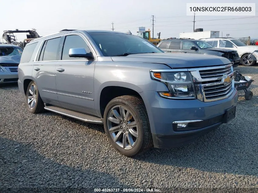 2015 Chevrolet Tahoe Ltz VIN: 1GNSKCKC2FR668003 Lot: 40263737