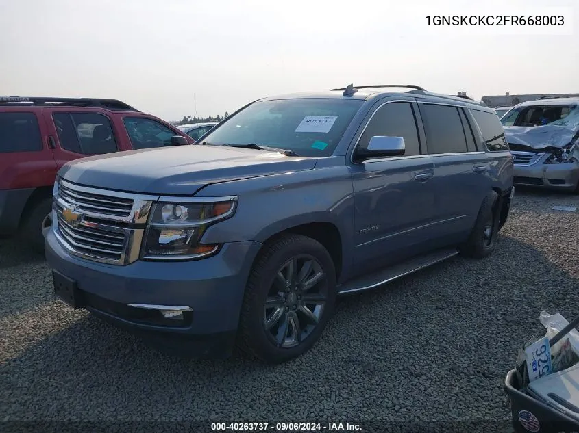 2015 Chevrolet Tahoe Ltz VIN: 1GNSKCKC2FR668003 Lot: 40263737