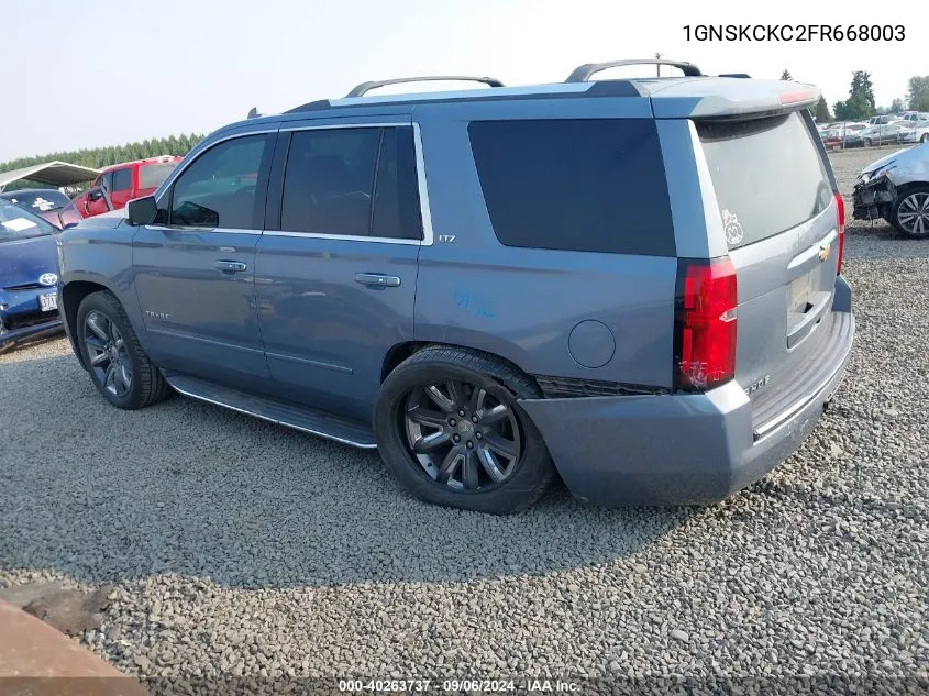 2015 Chevrolet Tahoe Ltz VIN: 1GNSKCKC2FR668003 Lot: 40263737