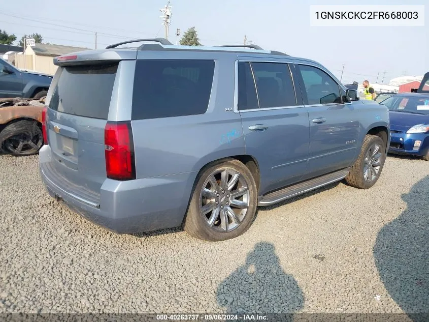 2015 Chevrolet Tahoe Ltz VIN: 1GNSKCKC2FR668003 Lot: 40263737