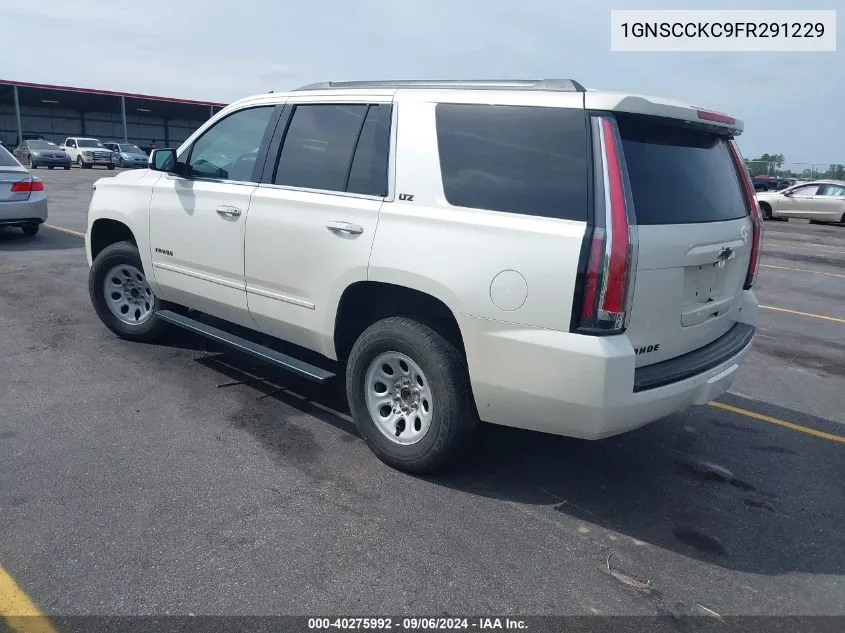 2015 Chevrolet Tahoe Ltz VIN: 1GNSCCKC9FR291229 Lot: 40275992