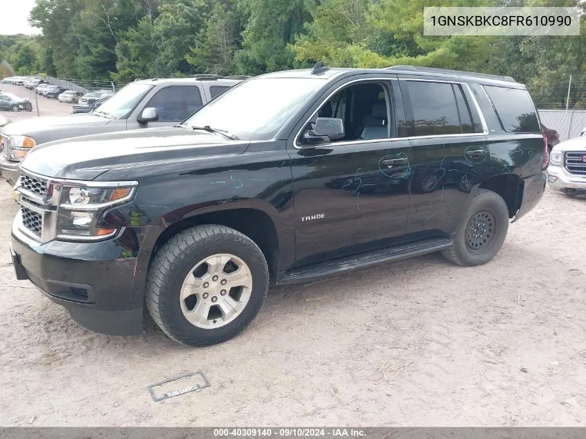 2015 Chevrolet Tahoe Lt VIN: 1GNSKBKC8FR610990 Lot: 40309140