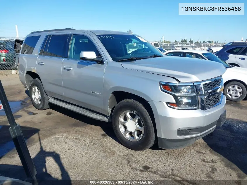 2015 Chevrolet Tahoe Lt VIN: 1GNSKBKC8FR536468 Lot: 40326989