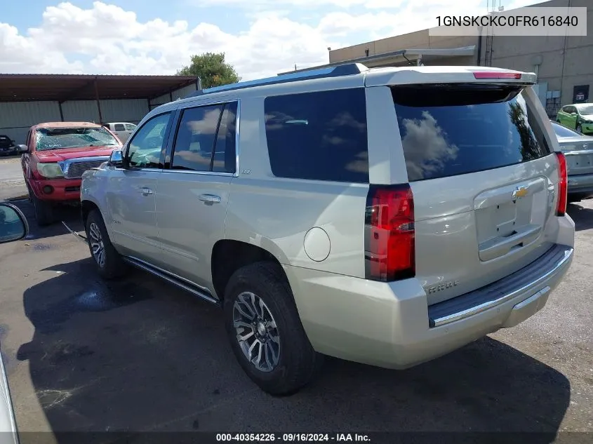 2015 Chevrolet Tahoe K1500 Ltz VIN: 1GNSKCKC0FR616840 Lot: 40354226