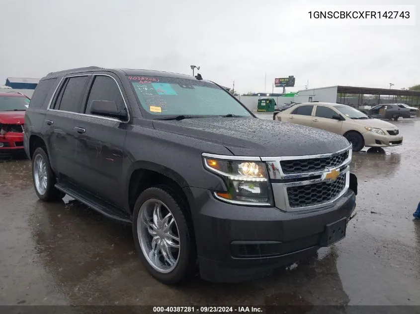 2015 Chevrolet Tahoe Lt VIN: 1GNSCBKCXFR142743 Lot: 40387281