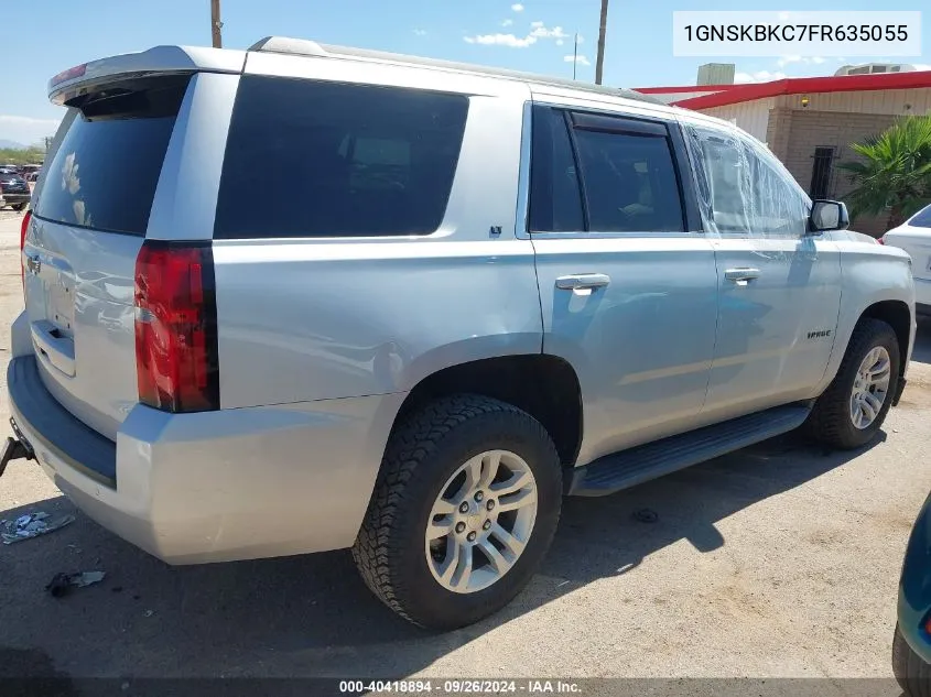 2015 Chevrolet Tahoe Lt VIN: 1GNSKBKC7FR635055 Lot: 40418894