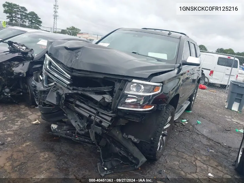 2015 Chevrolet Tahoe Ltz VIN: 1GNSKCKC0FR125216 Lot: 40451363