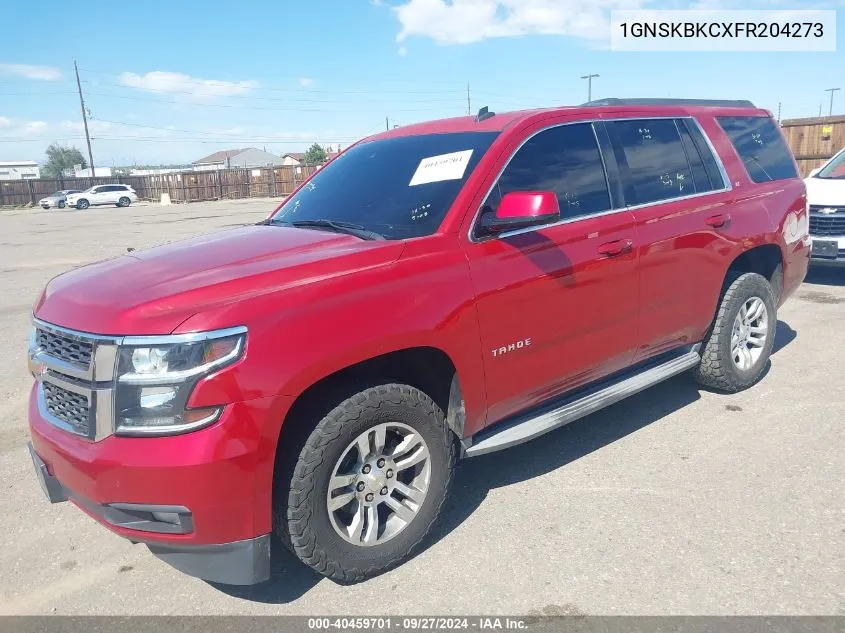 2015 Chevrolet Tahoe Lt VIN: 1GNSKBKCXFR204273 Lot: 40459701