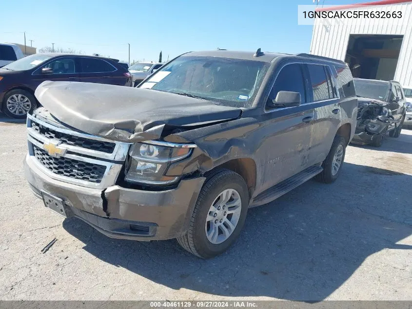 2015 Chevrolet Tahoe Ls VIN: 1GNSCAKC5FR632663 Lot: 40461129