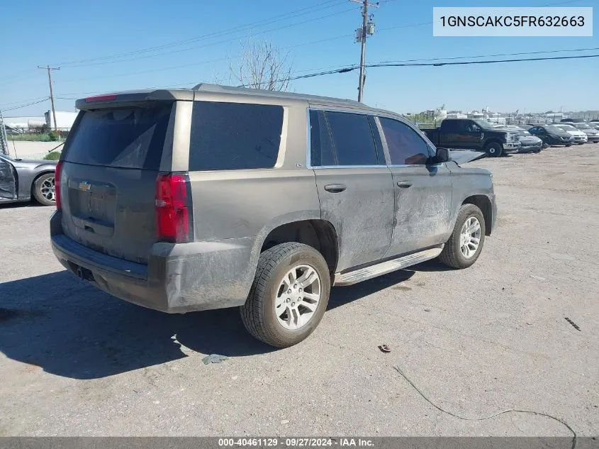 2015 Chevrolet Tahoe Ls VIN: 1GNSCAKC5FR632663 Lot: 40461129