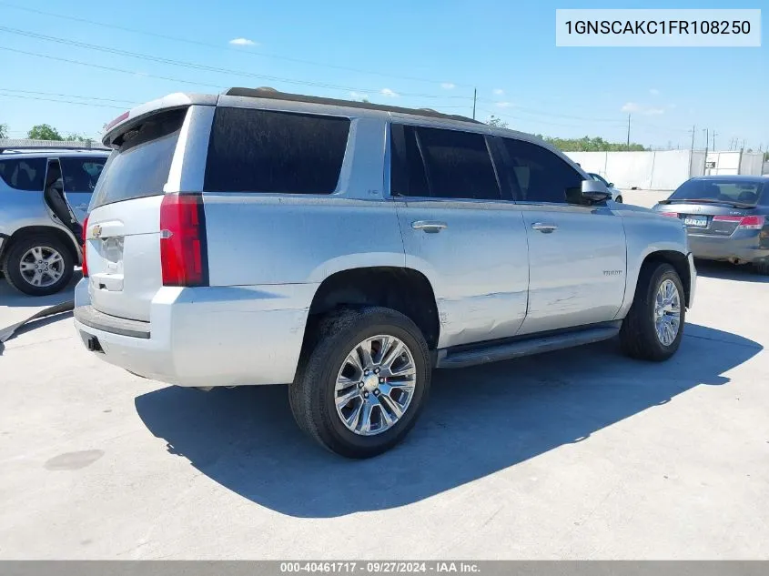 2015 Chevrolet Tahoe Ls VIN: 1GNSCAKC1FR108250 Lot: 40461717