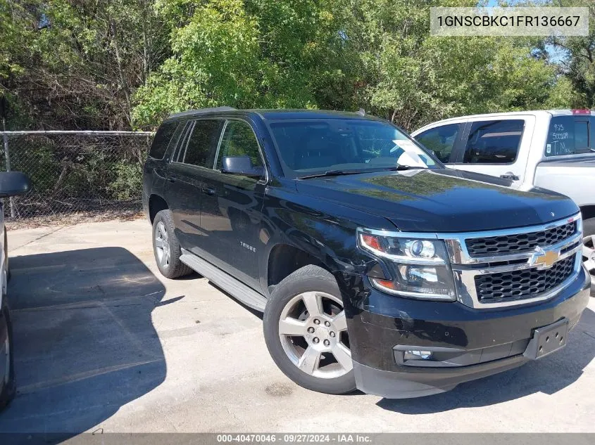 2015 Chevrolet Tahoe Lt VIN: 1GNSCBKC1FR136667 Lot: 40470046