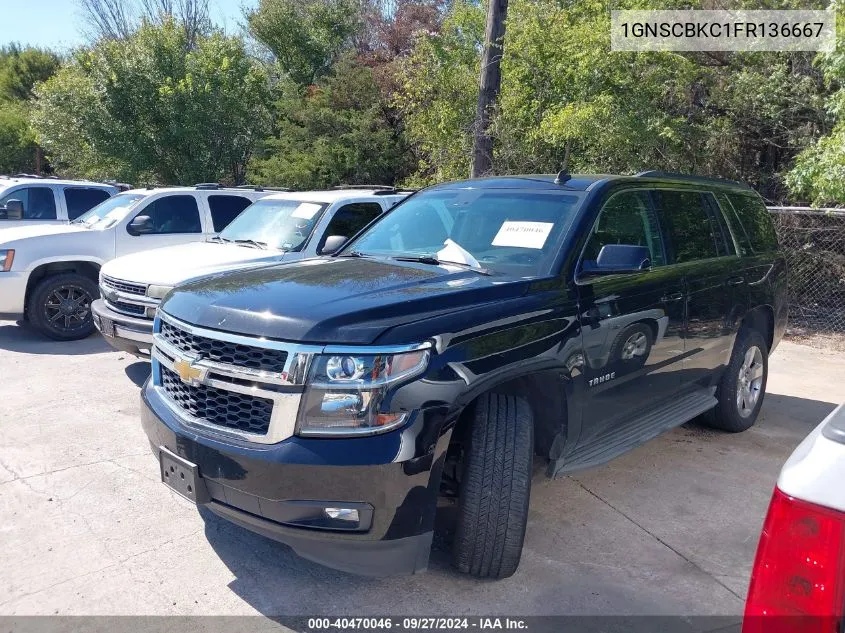 2015 Chevrolet Tahoe Lt VIN: 1GNSCBKC1FR136667 Lot: 40470046