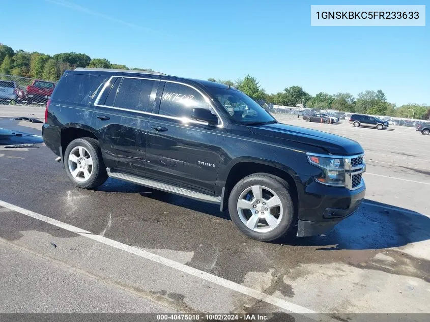 2015 Chevrolet Tahoe Lt VIN: 1GNSKBKC5FR233633 Lot: 40475018