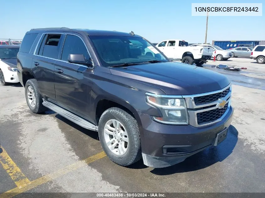 2015 Chevrolet Tahoe Lt VIN: 1GNSCBKC8FR243442 Lot: 40483488