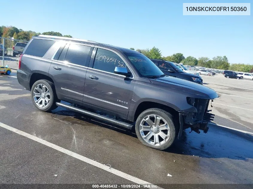 2015 Chevrolet Tahoe Ltz VIN: 1GNSKCKC0FR150360 Lot: 40485432