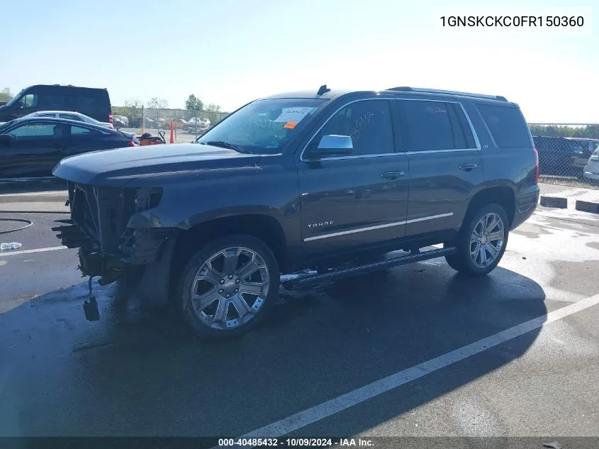 1GNSKCKC0FR150360 2015 Chevrolet Tahoe Ltz