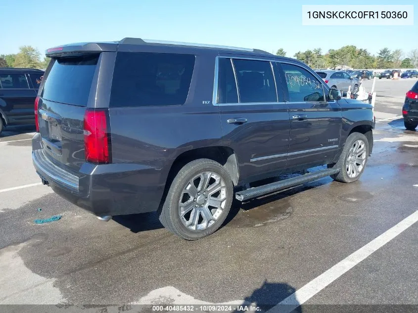 1GNSKCKC0FR150360 2015 Chevrolet Tahoe Ltz