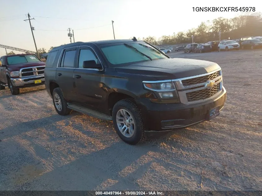 1GNSKBKCXFR545978 2015 Chevrolet Tahoe Lt