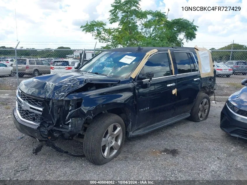 2015 Chevrolet Tahoe Lt VIN: 1GNSCBKC4FR727429 Lot: 40504082