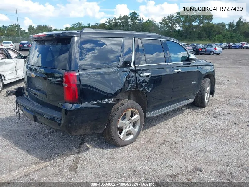 2015 Chevrolet Tahoe Lt VIN: 1GNSCBKC4FR727429 Lot: 40504082