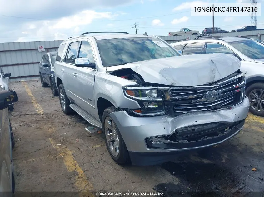 2015 Chevrolet Tahoe Ltz VIN: 1GNSKCKC4FR147316 Lot: 40505629