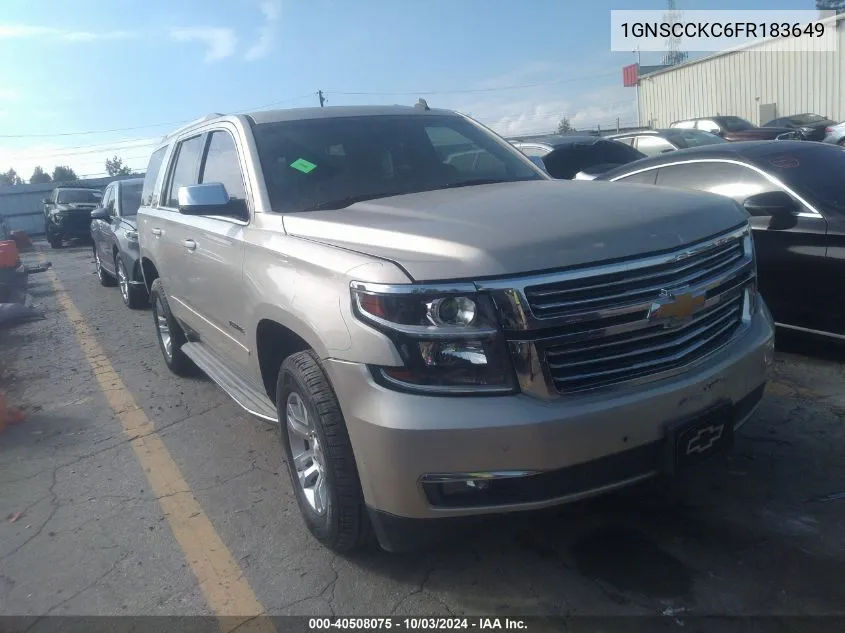 2015 Chevrolet Tahoe Ltz VIN: 1GNSCCKC6FR183649 Lot: 40508075