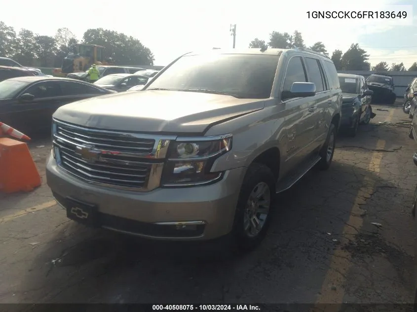 2015 Chevrolet Tahoe Ltz VIN: 1GNSCCKC6FR183649 Lot: 40508075