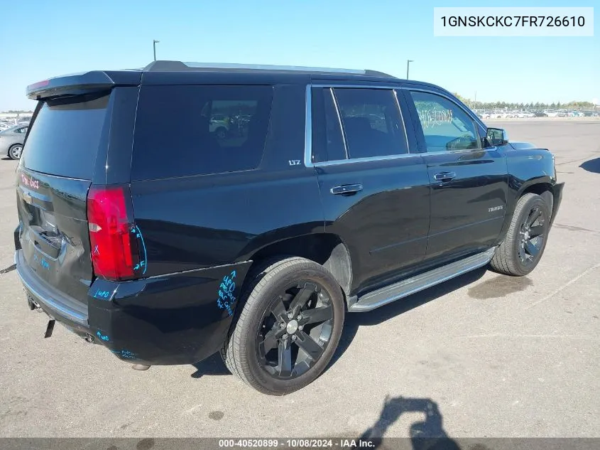 2015 Chevrolet Tahoe K1500 Ltz VIN: 1GNSKCKC7FR726610 Lot: 40520899