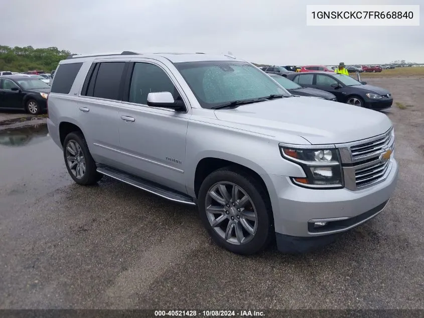 2015 Chevrolet Tahoe K1500 Ltz VIN: 1GNSKCKC7FR668840 Lot: 40521428