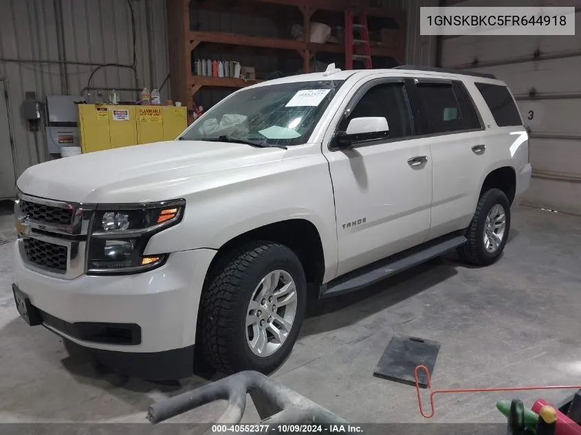 1GNSKBKC5FR644918 2015 Chevrolet Tahoe K1500 Lt