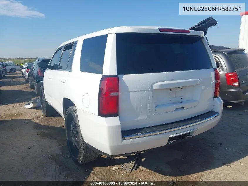 2015 Chevrolet Tahoe Commercial Fleet VIN: 1GNLC2EC6FR582751 Lot: 40553063