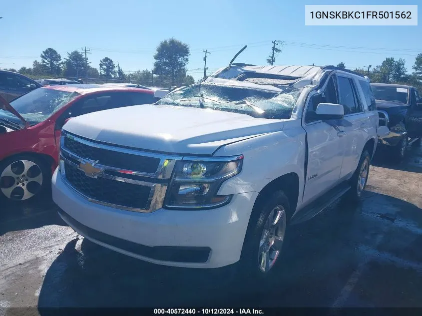 2015 Chevrolet Tahoe Lt VIN: 1GNSKBKC1FR501562 Lot: 40572440