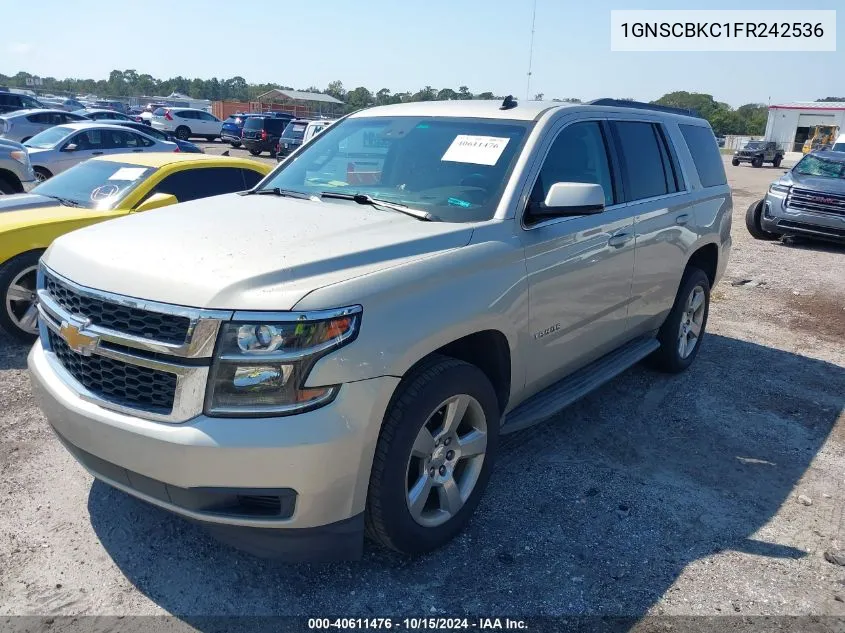 2015 Chevrolet Tahoe Lt VIN: 1GNSCBKC1FR242536 Lot: 40611476