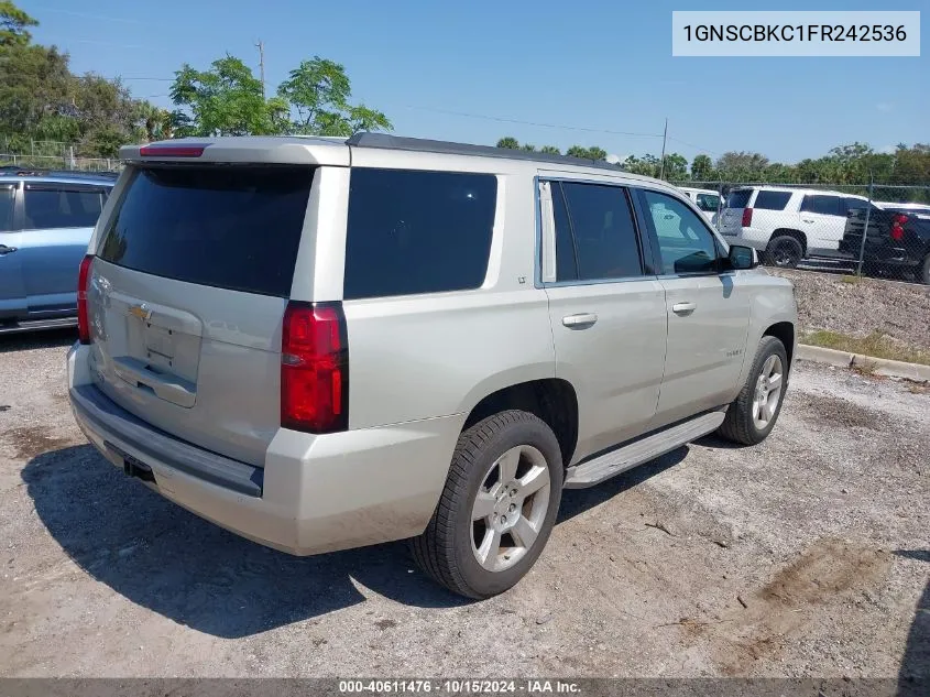 2015 Chevrolet Tahoe Lt VIN: 1GNSCBKC1FR242536 Lot: 40611476