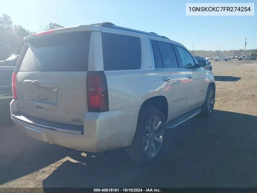 2015 Chevrolet Tahoe Ltz VIN: 1GNSKCKC7FR274254 Lot: 40619161