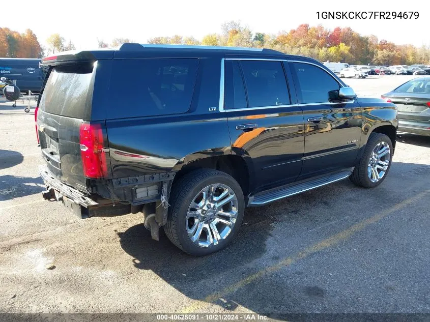 2015 Chevrolet Tahoe K1500 Ltz VIN: 1GNSKCKC7FR294679 Lot: 40625091