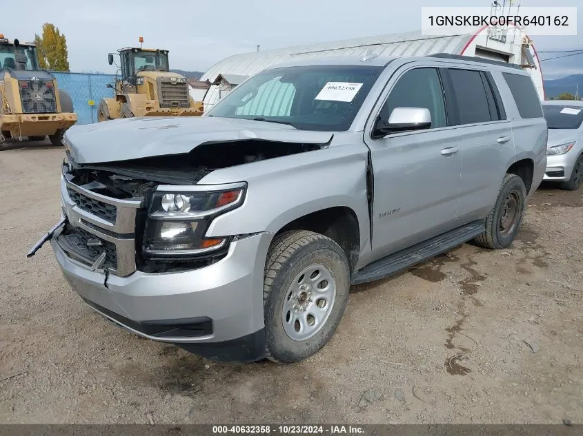 2015 Chevrolet Tahoe Lt VIN: 1GNSKBKC0FR640162 Lot: 40632358