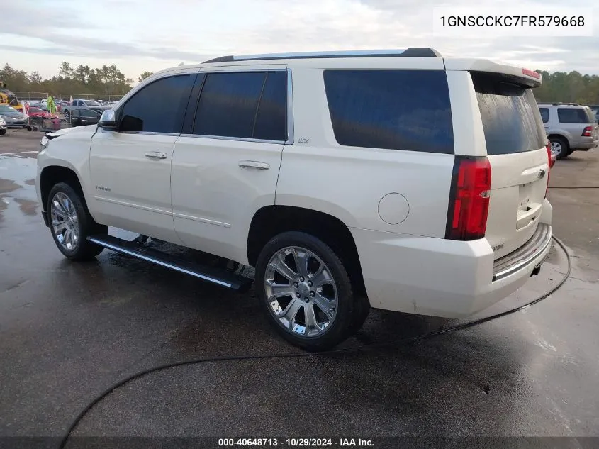 2015 Chevrolet Tahoe Ltz VIN: 1GNSCCKC7FR579668 Lot: 40648713