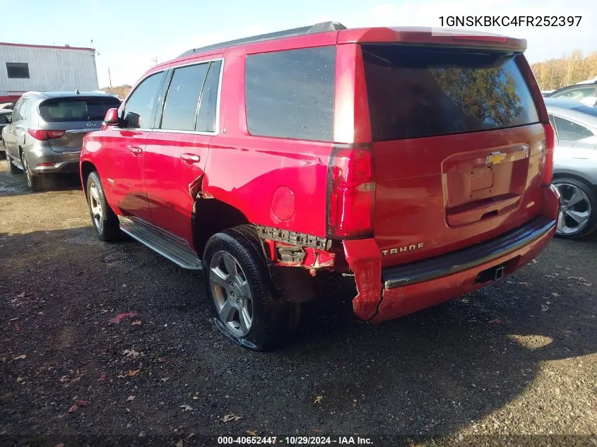 2015 Chevrolet Tahoe Lt VIN: 1GNSKBKC4FR252397 Lot: 40652447