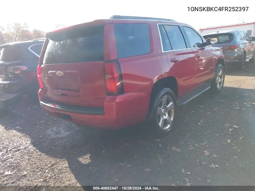 2015 Chevrolet Tahoe Lt VIN: 1GNSKBKC4FR252397 Lot: 40652447