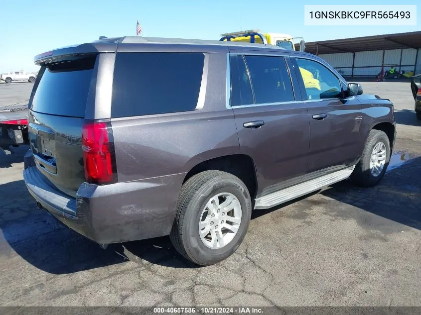 2015 Chevrolet Tahoe Lt VIN: 1GNSKBKC9FR565493 Lot: 40657586