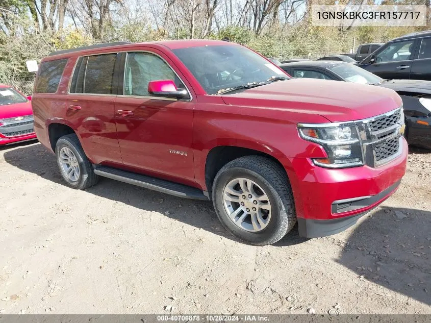 2015 Chevrolet Tahoe Lt VIN: 1GNSKBKC3FR157717 Lot: 40706878