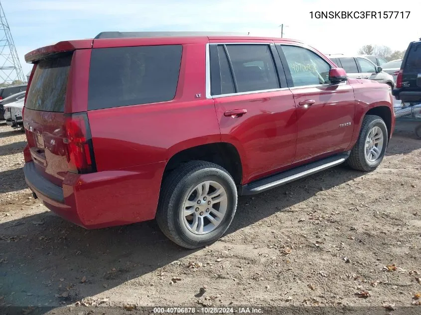 2015 Chevrolet Tahoe Lt VIN: 1GNSKBKC3FR157717 Lot: 40706878