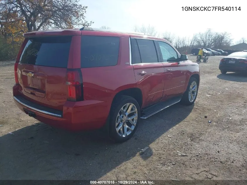 2015 Chevrolet Tahoe Ltz VIN: 1GNSKCKC7FR540114 Lot: 40707015